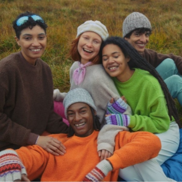 Outdoor Voices S Megafleece Wool Sweater Sweatshirt Sherpa Tan Crew Neck Brown - Picture 3 of 11